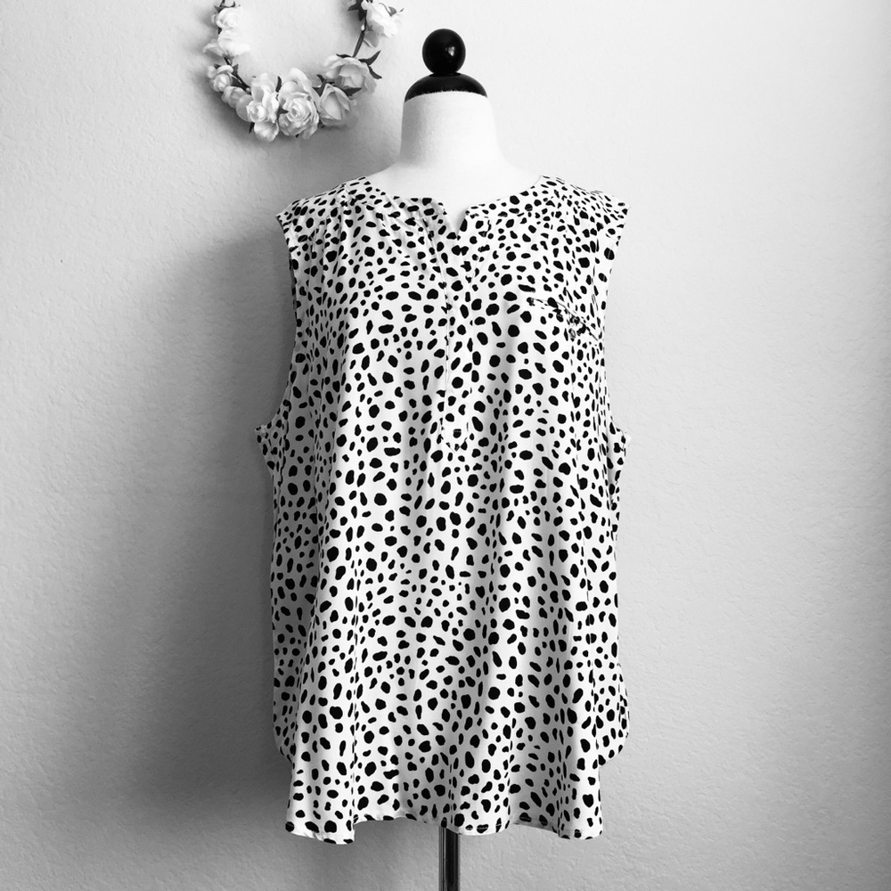 Liz Claiborne Animal Print Black & White Blouse